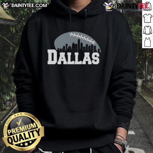 Stylish Awesome Dallas City Skyline Football Hoodie featuring vibrant skyline design and comfortable fit.
