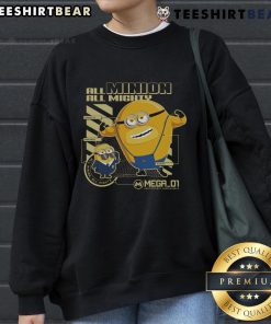 Alt Text: Awesome Despicable Me 4 All Minion All Mighty Sweatshirt featuring vibrant Minion graphics and cozy design.