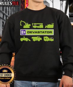Awesome Devastator sweatshirt featuring a bold graphic design, perfect for casual wear and fans of unique street style.