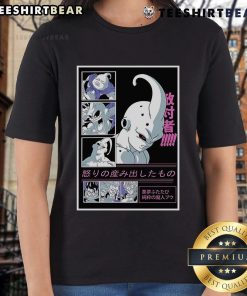 Awesome Dragon Ball Majin Buu Virtuous Demon Ladies Tee featuring vibrant graphics of Majin Buu and stylish design.