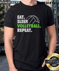 Awesome Eat Sleep Volleyball Repeat Premium T-Shirt design featuring a sporty graphic and vibrant colors for volleyball fans.