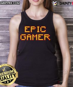 Alt Text: Awesome Epic Gamer Pixel Text Tank Top featuring vibrant gaming graphics, perfect for stylish gamers.
