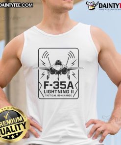 Awesome F-35A Lightning II tactical dominance tank top featuring a striking design for aviation enthusiasts.