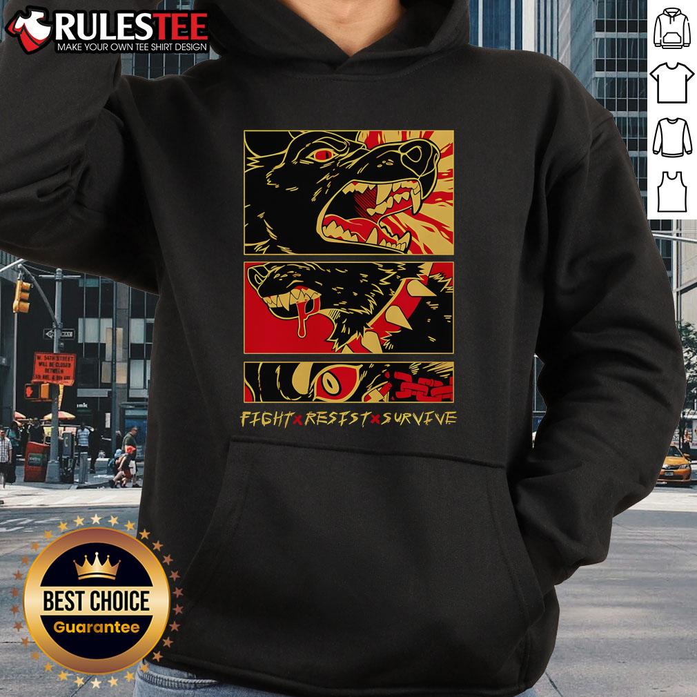 Awesome Fight Resist Survive Dog Hoodie Awesome Fight Resist Survive Dog Hoodie in vibrant colors, perfect for keeping your pet stylish and warm during outdoor adventures.