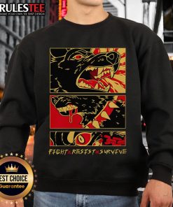 Awesome Fight Resist Survive Dog Sweatshirt featuring a bold design and cozy fit for dog lovers and pet enthusiasts.