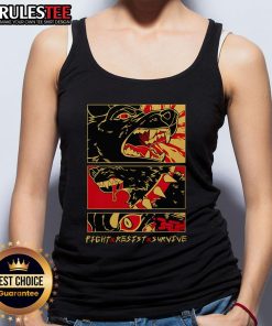 Awesome Fight Resist Survive Dog Tank Top featuring a bold design for active dogs, perfect for summer adventures.