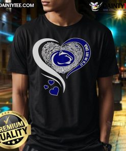 Awesome Fingerprint Heart T-Shirt featuring Penn State Nittany Lions design, showcasing school spirit and DNA pride.