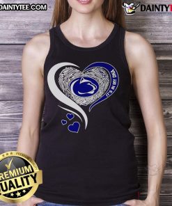 Awesome Fingerprint Heart tank top featuring Penn State Nittany Lions design, perfect for fans showcasing their DNA pride.