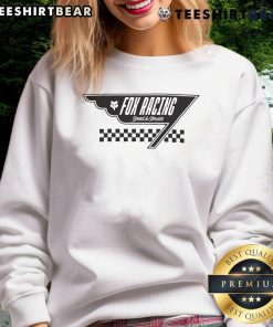 Awesome Fox Racing Speed Service sweatshirt displayed on a model, showcasing vibrant design and comfortable fit.