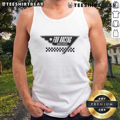 Awesome Fox Racing Speed Service billboard tank top featuring vibrant graphics and a stylish design for racing enthusiasts.