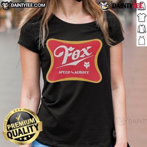 Awesome Fox Racing Speed Service Draft Ladies Tee featuring a stylish design for women who love motorsports fashion.