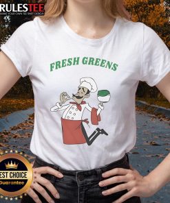 Awesome Fresh Greens Chef Ladies Tee featuring vibrant graphics and a stylish design for culinary enthusiasts.