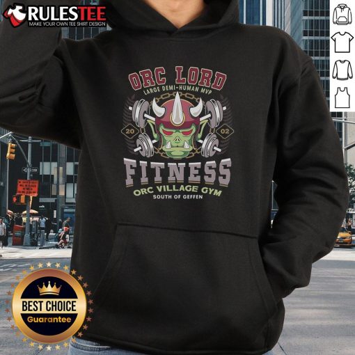 Awesome Geffen Orc Village Fitness Gym Hoodie featuring a vibrant design, perfect for fitness enthusiasts and gamers.
