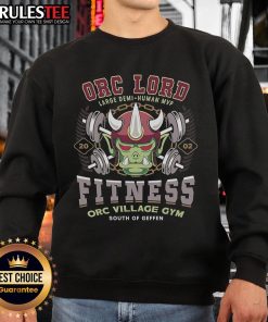 Awesome Geffen Orc Village Fitness Gym sweatshirt featuring a bold design for fitness enthusiasts and fans alike.