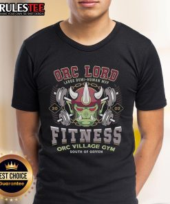 Awesome Geffen Orc Village Fitness Gym T-Shirt featuring a vibrant orc design, perfect for gym enthusiasts and fantasy fans.