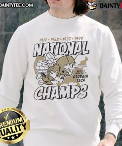Alt Text: Awesome Georgia Tech Football four-time national champs sweatshirt showcasing team pride and spirit.