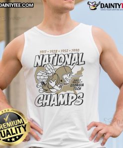 Alt Text: Awesome Georgia Tech Football four-time national champs tank top featuring team colors and logo for fans.
