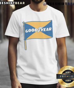 Awesome Goodyear Flag T-Shirt featuring a bold design with the iconic Goodyear flag logo on a stylish tee.
