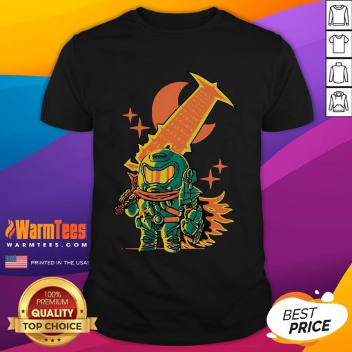 Chibi-style Awesome Guts Slayer Doom Slayer T-Shirt design featuring a vibrant and playful character illustration.