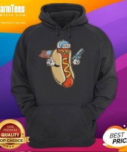 Alt Text: Awesome Hotdog Gun Retro Hoodie featuring 'Got That Dawg In Me' slogan, perfect for casual wear and food lovers.