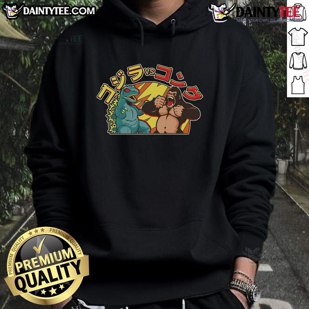 Awesome Japanese Zilla Verse Kong Retro Monster Hoodie Alt Text: Awesome Japanese Zilla Verse Kong Retro Monster Hoodie featuring vibrant graphics and cozy design for fans.