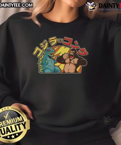 Awesome Japanese Zilla Verse Kong retro monster sweatshirt featuring vibrant graphics and a cozy fit for fans.