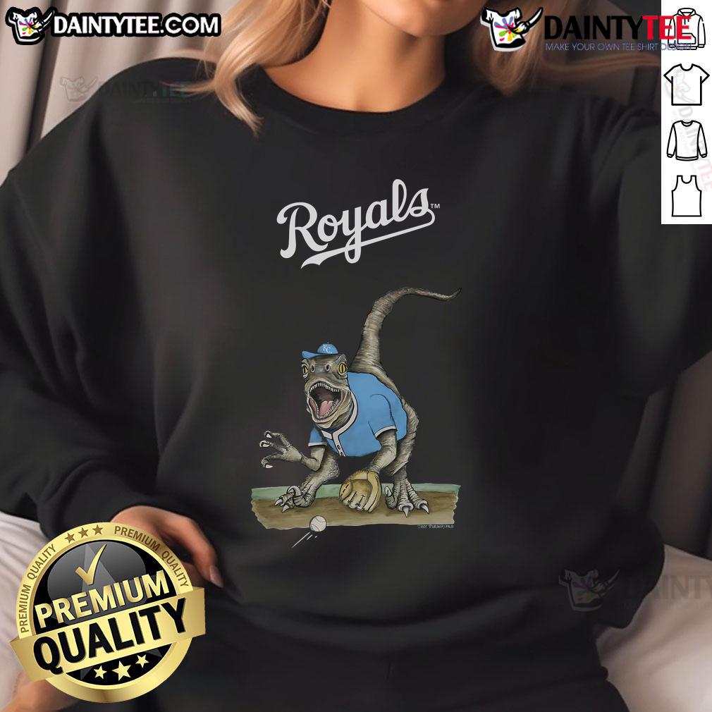 Awesome Kansas City Royals Tiny Turnip Velociraptor Sweatshirt Awesome Kansas City Royals Tiny Turnip Velociraptor Sweatshirt featuring a fun design for baseball fans.