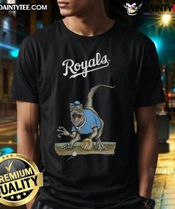 Awesome Kansas City Royals Tiny Turnip Velociraptor T-Shirt featuring a fun dinosaur design for young fans.