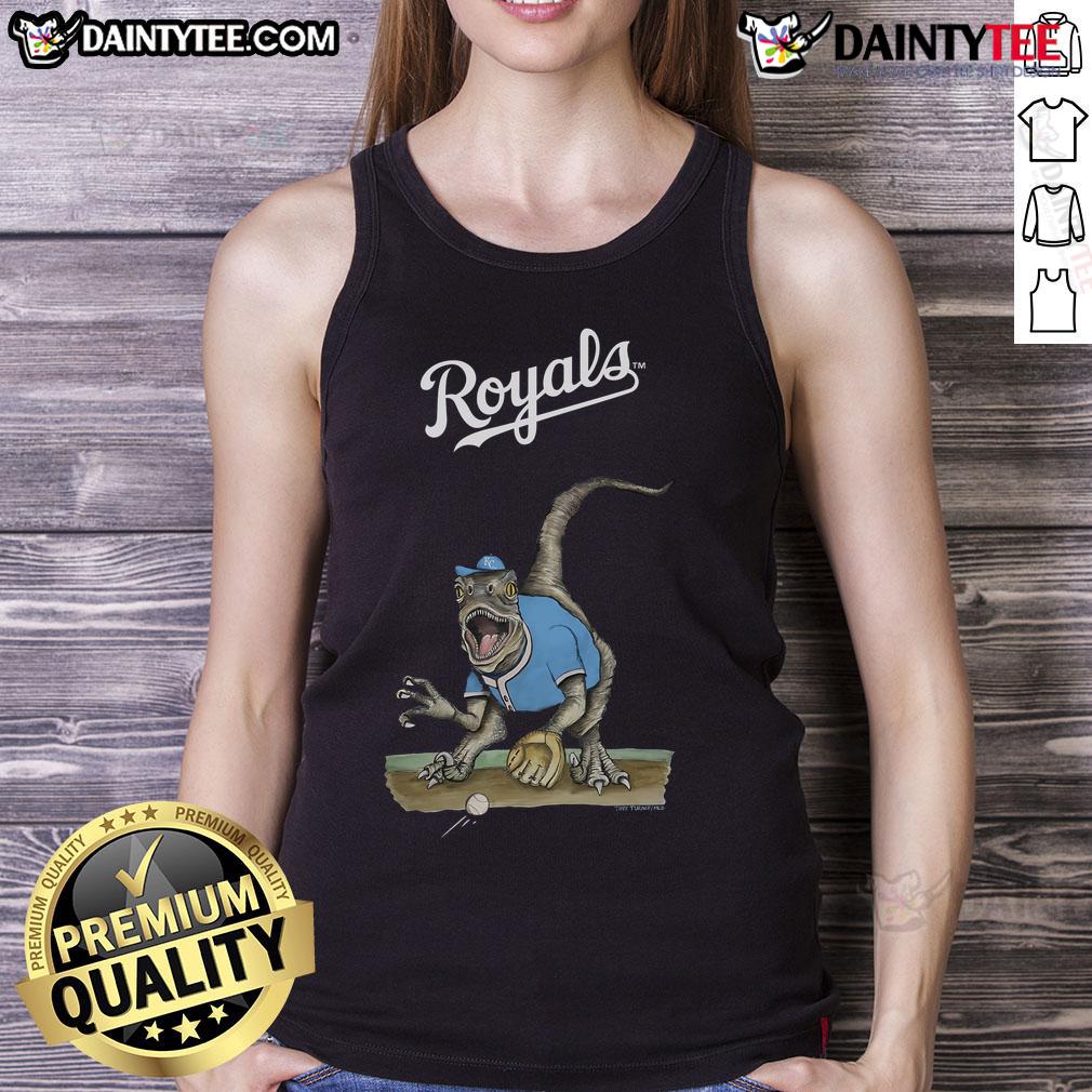 Awesome Kansas City Royals Tiny Turnip Velociraptor Tank Top Awesome Kansas City Royals Tiny Turnip Velociraptor tank top featuring a vibrant dinosaur design in team colors.