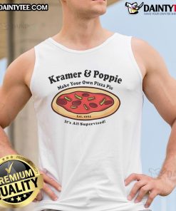 Awesome Kramer and Poppie in 'Make Your Own Pizza Pie' tank top, promoting fun pizza-making experiences.