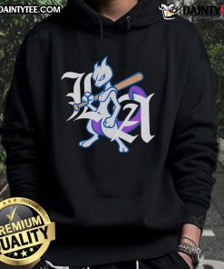 Awesome LA Dodgers X Mewtwo logo hoodie featuring a bold design, perfect for fans of baseball and Pokmon.