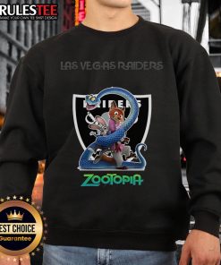 Awesome Las Vegas Raiders Zootopia 2 sweatshirt featuring vibrant graphics and a cozy design for fans.