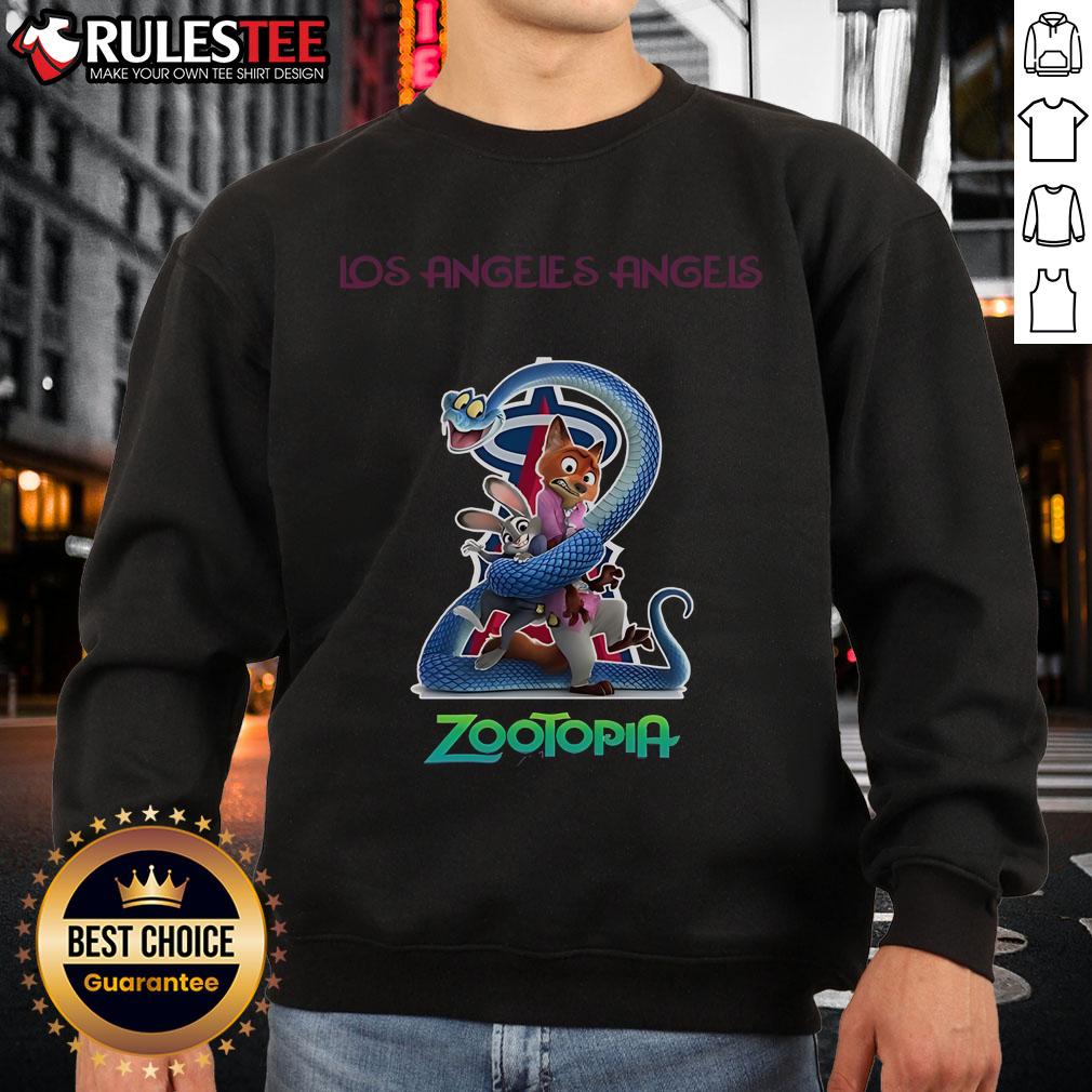 Awesome Los Angeles Angels Zootopia 2 Sweatshirt Awesome Los Angeles Angels Zootopia 2 sweatshirt featuring vibrant graphics and a comfortable fit for fans.