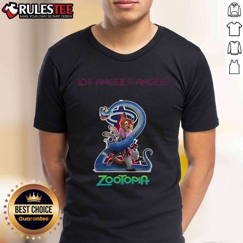 Awesome Los Angeles Angels Zootopia 2 T Shirt Alt Text: Awesome Los Angeles Angels Zootopia 2 T-Shirt featuring vibrant graphics and a comfortable fit for fans.