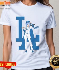 Awesome Los Angeles Dodgers Hololive Night T-shirt featuring Suisei, perfect for fans and collectors.