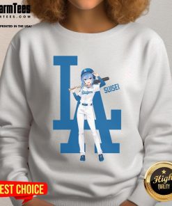 Alt Text: Awesome Los Angeles Dodgers Hololive Night Suisei sweatshirt featuring vibrant graphics and cozy design.