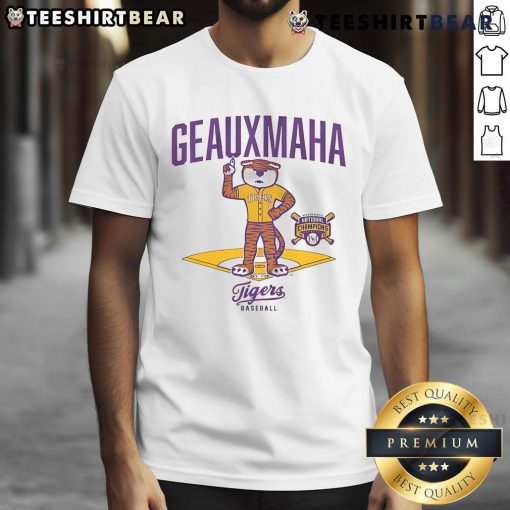 Alt Text: Awesome LSU Baseball 2025 National Champions mascot diamond t-shirt featuring vibrant team colors and logo design.