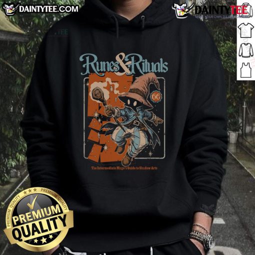 Awesome Mages Guide Runes Rituals Hoodie featuring mystical designs and vibrant colors for fantasy enthusiasts.