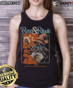 Awesome Mages Guide Runes Rituals Tank Top featuring mystical designs and vibrant colors for mage enthusiasts.