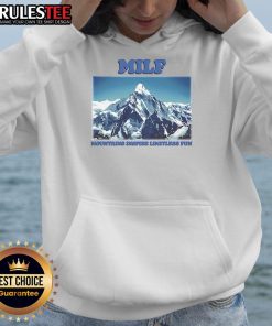 Awesome MILF Mountains Inspire Limitless Fun Hoodie featuring a scenic mountain design, perfect for outdoor adventures.