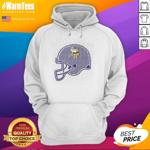 Awesome Minnesota Vikings Polka Dots Helmet Hoodie featuring vibrant colors and team logo, perfect for fans.