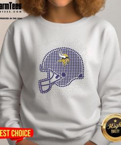 Alt Text: Awesome Minnesota Vikings polka dots helmet sweatshirt, perfect for fans showing team spirit and style.