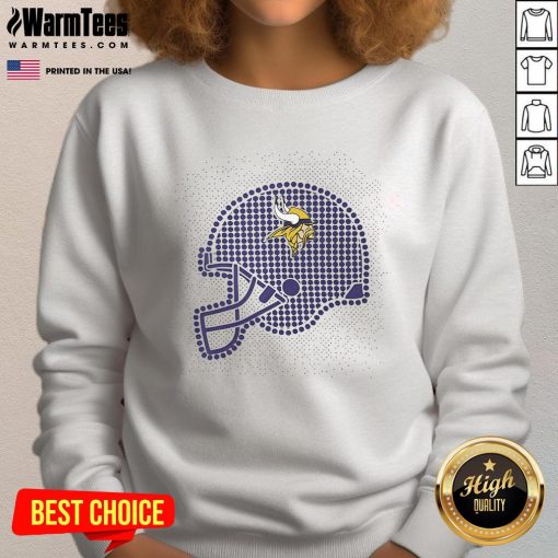 Alt Text: Awesome Minnesota Vikings polka dots helmet sweatshirt, perfect for fans showing team spirit and style.