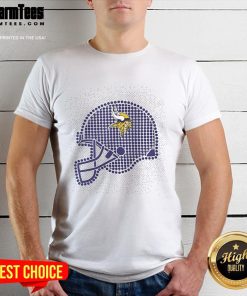 Awesome Minnesota Vikings Polka Dots Helmet T-Shirt featuring a unique design, perfect for fans showing team spirit.