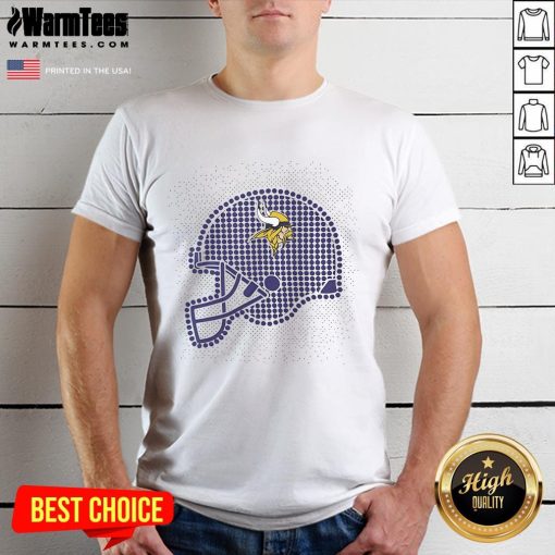 Awesome Minnesota Vikings Polka Dots Helmet T-Shirt featuring a unique design, perfect for fans showing team spirit.