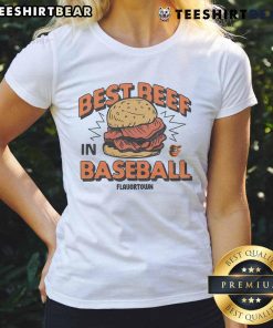 Awesome MLB X Flavortown Baltimore Orioles Ladies Tee showcasing the best beef in baseball design, perfect for fans.