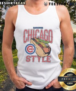 Alt Text: Awesome MLB X Flavortown Chicago Cubs tank top featuring vibrant design and team logo, perfect for fans.