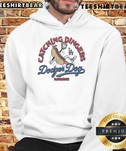 Awesome MLB X Flavortown Dodgers hoodie featuring Dodger Dog graphic and vibrant design for fans catching dingers.