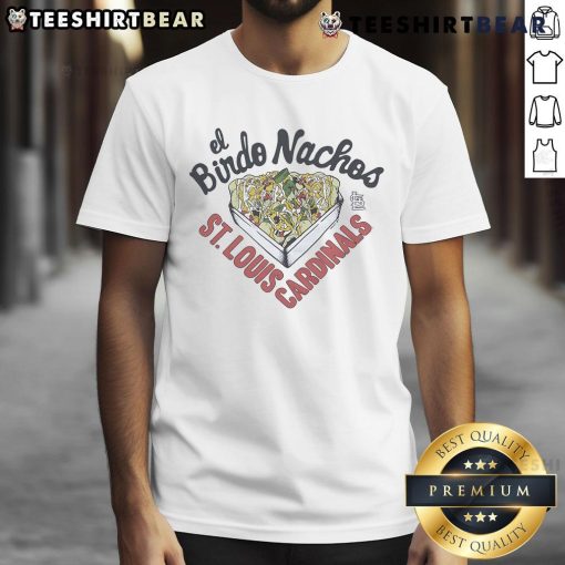 Alt Text: Awesome MLB x Flavortown St. Louis Cardinals El Bindo Nachos T-Shirt featuring vibrant graphics and team colors.