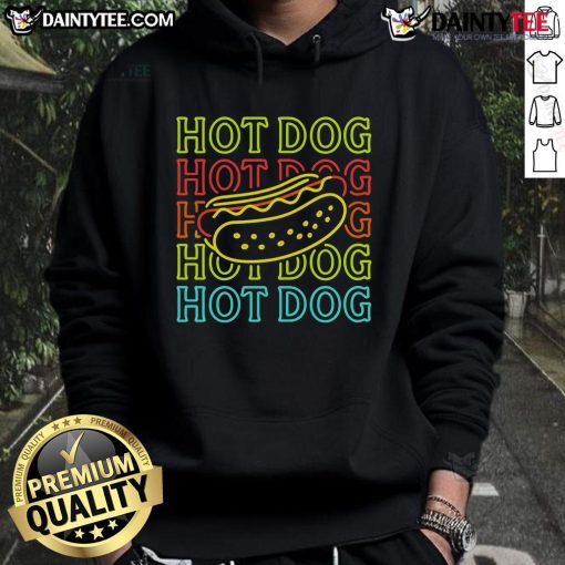 Awesome Neon Hot Dog Hoodie featuring vibrant colors and a fun design, perfect for food lovers and casual wear.